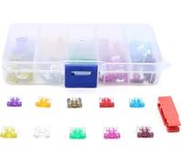 100 pièces assorties voiture camion Mini fusible à profil bas Micro lame fusible ensemble Kit Micro Mini voiture film d'assurance Câblage de protection
