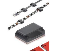 100 Pièces Attache Cable Adhesif,Sunity Clips Cable Adhesif Accroche Cable pour l'Organisation et la Gestion,Attache Cable Mural pour LED Chambre/Bureau/PC/Chargeur/Lampe/Voiture(Noir)