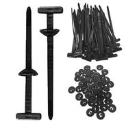 100 Pièces Attaches Autobloquantes Universelles En Nylon Rivets En Plastique, Collier Serrage Noir Résistant Aux UV Pour Voiture, Velo, Câble Management Et Réparation Quotidienne