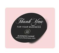 100 pièces autocollantes personnalisées Entreprise Entreprise MERCI Blanc Noir Ajouter LOGO Autocollant rond classique Autocollants personnalisés pour le visage, autocollants photo,