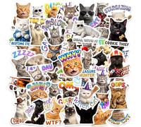100 Pièces Autocollants chat mignons imperméable,SANYUANHE Déco laptop chat autocollants,Mèmes sticker cat chat humour potache bottle bouteilles d'eau valises vélos voitures tablettes enfants adultes