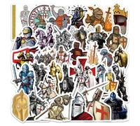 100 Pièces Autocollants Chevalier Médiéval，SANYUANHE Knight Sticker Set，Épée et Bouclier Décoratifs Autocollants，pour bouteilles d’eau,valises, vélos,voitures, tablettes,enfants et adultes