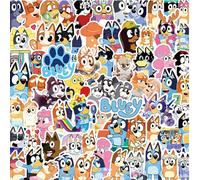 100 pièces Autocollants de graffitis de dessins animés Bluey Bande dessinée mignonne Bluey et Bingo Autocollant pour ordinateur portable, téléphone, guitare, réfrigérateur, imperméable Jouets classiqu