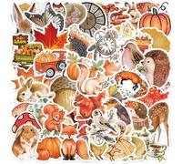 100 Pièces Autocollants Forêt d'Automne Graffiti Rétro - Thème Forêt pour Décorer des Valises, Tasses d'Eau, Carnets