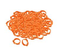 100 Pièces Bagues Poule Bagues Cheville Numérotées Bagues Identification Bagues Plastique Ajustables Adaptées à l'Élevage de Volailles Canards Fermes, Orange