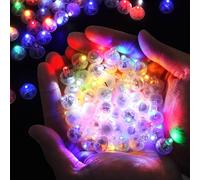 100 Pièces Ballons lumineux LED, mini ballons lumineux colorés, ballons ronds LED, lumière de fête clignotante colorée pour anniversaire, mariage, fête, Halloween, décoration de Noël, carnaval, bar