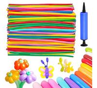 100 Pièces Ballons Modèles, Magiques Longue Latex Multicolores Longs Ballons, Avec Pompe À Ballon pour Modélisation Animale, Noël, Mariages, Anniversaires et Fêtes