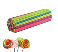 100 Pièces Baton Sucette Pop Cake, 15cm Batonnet Pop Cake Bâtonnets en Papier pour Cakepop, Lollipop, Chocolat, Multicolore