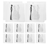 100 Pièces Blanches de Mariage Serviettes en Papier Imprimées | Bois Pâte, Décor de Table, Mots et Image Nuptiale, pour Boissons et Apéritifs, Nettoyage Facile