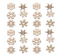 100 pièces Bois Flocon à Suspendre, Créations DIY Ambiance | Mini Pièces Vierges Trous Prépercés, Surface Lisse, Faciles à Personnaliser pour Boîtes Présents et Décorations Murales