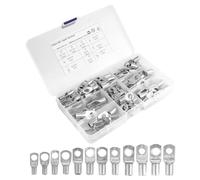 100 Pièces Bornes en Anneau, Kit Assorti Série Standard | Identification Awg et Taille de Goujon, Entrée Évasée, Corps sans Soudure, Usage Électrique Marin et Maison
