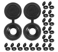 100 Pièces Bouchon à Vis Décoratif en Plastique ABS Noir | Finition Soignée, Look Épuré, Cache les Têtes, pour Portes D’armoire, Atelier et Assemblage