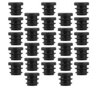 100 Pièces Bouchon Rond en Plastique PE Noir 20mm | Embout Nervuré Flexible, Bloque la Poussière, Protège les Sols du Bois, Adapté aux Tubes Droits Non Filetés