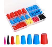 100 Pièces Bouchons Coniques en Caoutchouc de Silicone, 8 Tailles de Bouchons en Caoutchouc pour Masquer les Trous Pendant Le Revêtement en Poudre, La Peinture, L'Hydrotrempage, Le Sablage