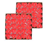 100 Pièces Bougie Coeur Bougies Romantiques,Bougies Décoratives en Forme de Cœur,pour Mariage, Anniversaire, Fête, Saint-Valentin, Soirée.(Rouge)