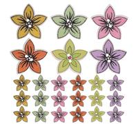 100 Pièces Boutons en Bois Fleur, Couture Facile, Lot Décoratif | Surface Lisse, Design à Deux Trous, Bois de Peuplier, pour Paquet et Blousons, Style Simple et Festif