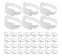 100 Pièces Bracelet D’hôpital Blanc en PVC, Boucle Sécurisée | Bande Ajustable à Trous Prépercés, Usage pour Hôpitaux et Soins Prolongés, Blanc