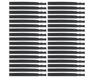 100 pièces Bracelet d'Identification 17x1,6x1cm Noir en Polyester | Impression Tissée Résistante, Bords Lisses, Contrôle D’Accès, pour Organisateurs, Bénévoles et Invités Vip