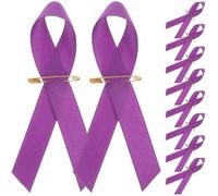 100 Pièces Broche Ruban Pourpre en Tissu et Fer pour Événements