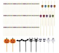 100 Pièces Brochettes De Fruits Crâne Coloré, 10 Pièces Brochettes De Fruits Effrayants, Pics À Cocktail, Sélection De Cocktails, Brochettes De Fruits, Sélection De Plats De Fête