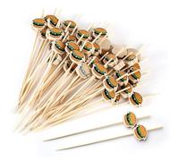 100 Pièces Brochettes En Bois En Forme De Hamburger, Brochettes Décoratives Créatives, Brochettes Alimentaires, Brochettes De Fruits, Brochettes De Cocktails, Adaptées À La Maison, Etc.