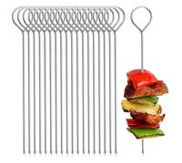 100 Pièces Brochettes Inox, Pique à Brochette de 15 cm avec œIllets et Embouts pour Accrocher Pique a Brochette Inox Brochettes pour Barbecue pour Griller la Viande, Les Légumes et Les Fruits.