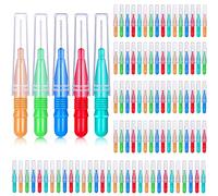 100 Pièces Brosse Interdentaire Cure-Dents de Soie Dentaire Brosse d'Hygiène Dentaire Buccale Cure-Dents de Soie Dentaire Outil de Nettoyage de Dent (Rouge, Bleu, Vert, Vert Clair, Orange)