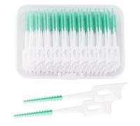 100 Pièces Brossettes Interdentaire,Bâtonnets interdentaires Soft,Brossette Bâtonnet Interdentaire,pour nettoyage des dents et la santé bucco-dentaire(Vert)