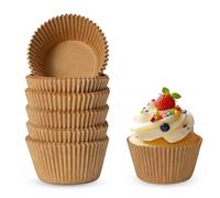 100 Pièces Caissettes Cupcake, 5 cm de Diamètre x 7 cm de Largeur x 3,2 cm de Hauteur - Grand Caissette Muffins Papier, Convient pour une Fête D'anniversaire, un Mariage, une Fête (Marron)