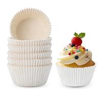 100 Pièces Caissettes Cupcake, 5 cm de Diamètre x 7 cm de Largeur x 3,2 cm de Hauteur - Grand Caissette Muffins Papier, Convient pour une Fête D'anniversaire, un Mariage, une Fête (Blanc)