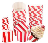 100 Pièces Caissettes en Papier pour Muffins Caissettes Cupcake Papier Rouge Cupcakes pour Anniversaire Soirée de Mariage Cuisine Baking