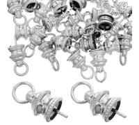 100 Pièces Capuchons pour Boules de Noël Argentés, Métal et Plastique | Fixation à Clip, Lot pour Projets DIY, Remplacement des Pièces Perdues, Décorations de Fêtes et Vitrines