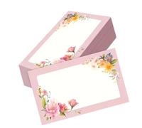 100 pièces carte de note florale 3, 5x2, 1 pouces carte mémo non lignée pour messages note emballage invitation faite à la main carte d ' écriture aquarelle