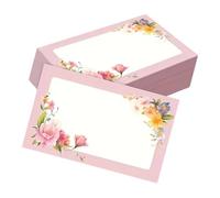 100 pièces carte de note florale 3, 5x2, 1 pouces carte mémo non lignée pour messages note emballage invitation faite à la main carte de journalisation
