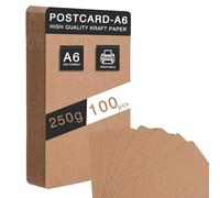 100 Pièces Cartes A6 en Papier Kraft, 14,8 x 10,5 cm, Papier Craft, Carte Kraft 250g/m² pour Projets DIY, Cartes Créatives pour Mariage, Invitations et Loisirs Créatifs (Marron)