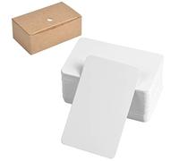 100 Pièces Cartes Kraft Vierges, Cartes en Papier Kraft, Carte Cartonnée Étiquettes, DIY Carte Vide Kraft pour Bricolage Graffit et Messages, 89 x 52mm (Blanc)