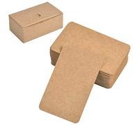 100 Pièces Cartes Kraft Vierges, Cartes en Papier Kraft, Carte Cartonnée Étiquettes, DIY Carte Vide Kraft pour Bricolage Graffit et Messages, 89 x 52mm (Marron)