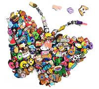 100 Pièces Cartoon Charmes de Chaussure,Charme de Chaussure pour Crocs,Charmes de Chaussures en PVC,DIY charmes de Chaussure Dessin,Décoration Créative De Boucle De chaussure