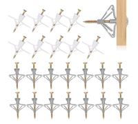 100 Pièces Cheville Brique Creuse (100 Chevilles Placo + 100 Vis), Cheville Placo Charge Lourde avec Vis, Fixations pour Plaques de Plâtre, Vis et Cheville Parpaing Creux pour Murale Plaque de Plâtre
