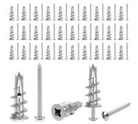 100 Pièces Cheville Placo Composés de 50 Chevilles 50 Vis Autoperceuses Cheville Queue de Cochon Chevilles Placo Charge Lourde Pour la Fixation Dans le Béton les Briques les Plaques de Plâtre