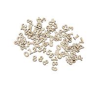 100 Pièces Chiffres en Bois, 0-9 Pratique Portable Mini Inachevé Non Peint Conception Unique Chiffres d'Horloge en Bois, Chiffres en Bois Naturels pour Projet de Bricolage, Jeux