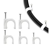 100 Pièces Clips Câble avec Clou en Acier Rond, Attache Câble, Range Câble, Fixation Câble électrique,Attache Câble Fils, Fil de Câble Clips, Fixation Organisateur de Fils 7mm,8mm,9mm,10mm,12mm
