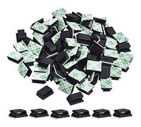 100 Pièces Clips de Câble Adhésif Clips de Fils Gestion des Câbles Serre-Câbles Support de Cordon de Fil, Blanc