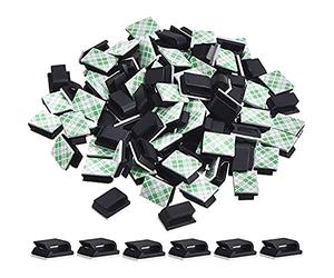 100 Pièces Clips de Câble Adhésif Clips de Fils Gestion des Câbles Serre-Câbles Support de Cordon de Fil, Blanc