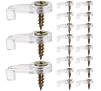 100 pièces Clips de Fixation pour Miroir en Plastique, 2,5x1,2x0,7cm | Fixation Discrète et Claire, Installation Rapide par Vis, pour Étagères en Verre et Acrylique