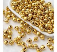 100 Pièces Clochette Grelot, Décorations de la Fête, Cloche pour Animaux de Compagnie, Cloches Décoratives de Noël Bricolage pour Décorations de Festival de Mariage, Fabrication de Bijoux,12mm (Doré)