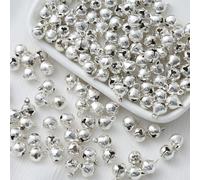 100 Pièces Clochette Grelot, Décorations de la Fête, Cloche pour Animaux de Compagnie, Cloches Décoratives de Noël Bricolage pour Décorations de Festival de Mariage,Fabrication de Bijoux,12mm(Argent)