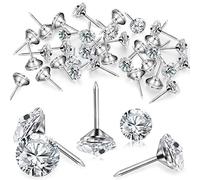 100 Pièces Clous d'Ameublement en Cristal de Diamant Clous de Meubles en Cristal Punaises de Tête en Cristal Punaises Décoratives pour Meubles Têtes de Lit Canapé Panneau de Liège