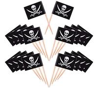 100 Pièces Cocktail de Pirate Drapeaux de Cure-Dents Gâteaux Toppers pour la Nourriture, Apéritif, Cocktail, Décoration de Petit Gâteau pour Enfants Décorations de Fête d'Anniversaire de Halloween