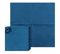 100 Pièces Collection Serviettes Table Papier Jetables, 25x25cm Bleu Serviette Jetable Serviette Papier Intisse, Qualite Double Couche Serviettes de Table Intisse Epaisse pour Anniversaires, NoëL